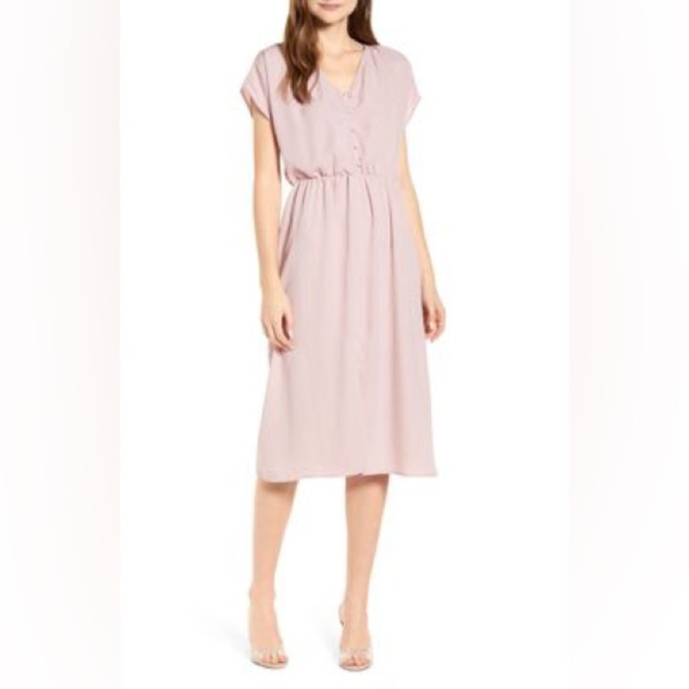 NWT Bobeau Dolman Sleeve A-Line Dress in Pale Pink, Size S